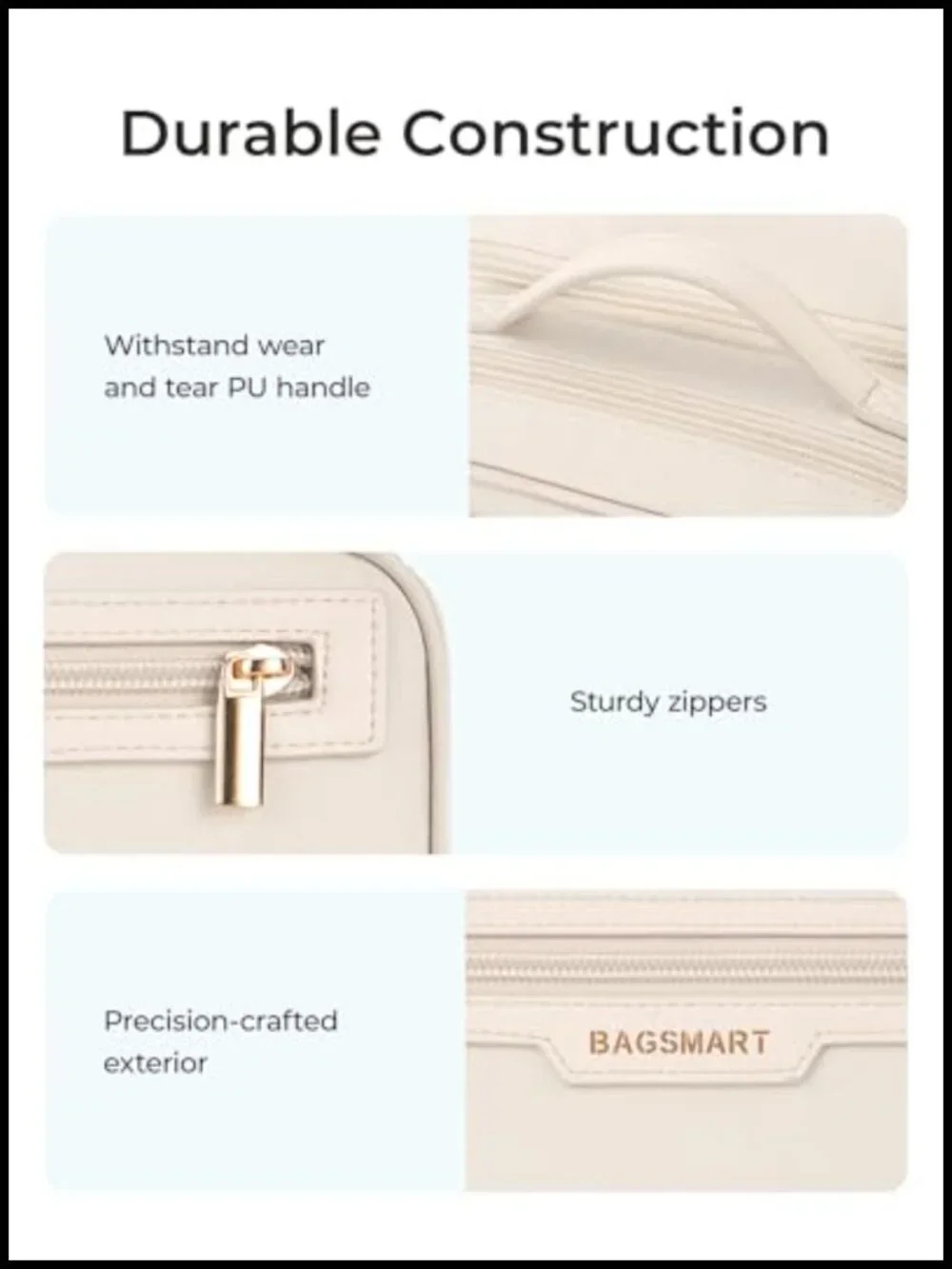 Large Capacity Travel Makeup Bag Cosmetic Organizer with Multiple Compartments
